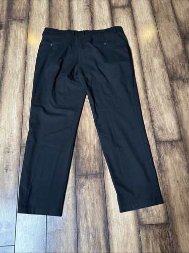 HAGGAR Men's Size 38x30 Taylor Fit Black Solid Dress Pants - Picture 8 of 8