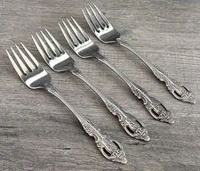 Onieda RENOIR PEMBROOKE Salad Forks Set of 4 Stainless Made In USA