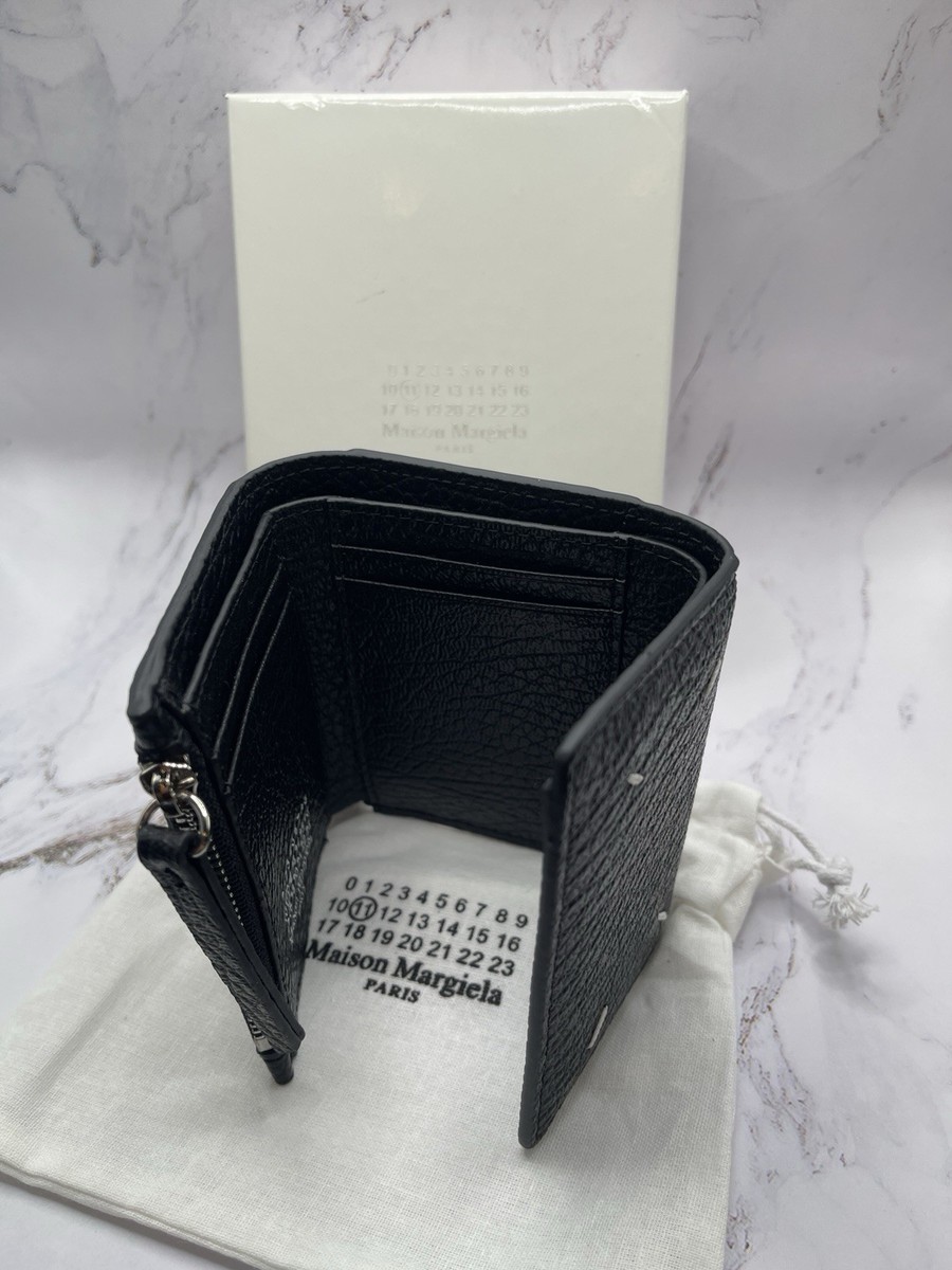 Maison Margiela Wallet Black Leather Trifold Wallet With