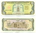 DOMINICAN REPUBLIC NOTE 20 PESOS ORO 1990 P 133 UNC