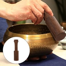 Singing Bowl Wooden Mallet Coffee Color Sound Bowl Accessory Parts