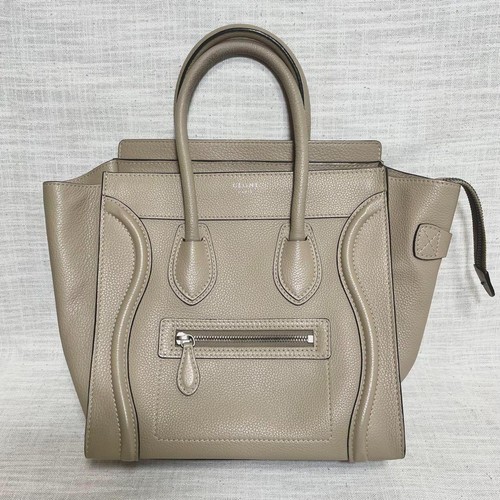 CELINE Celine Leather Luggage Micro Shopper Handbag
