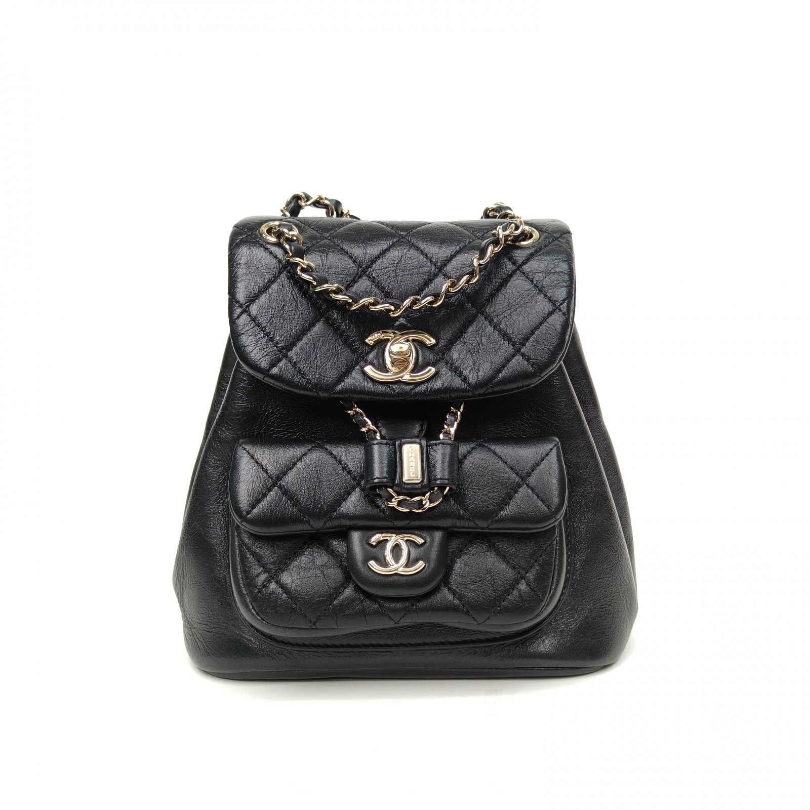 CHANEL Duma Drawstring Backpack Small 18cm Black … - image 2