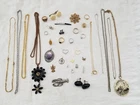 Vintage and Modern Lot of Costume Jewelry - Rings Necklaces Pendants Sterling