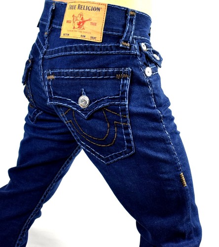 True Religion Men's Rocco Flap Super T Relaxed Skinny Jeans - 103707 - Picture 4 of 9