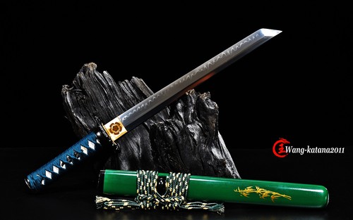 Espada Corta Samurái Japonés Samurai Templada en Arcilla T10 de 20''Bambú Tanto Nueva - Imagen 4 de 12