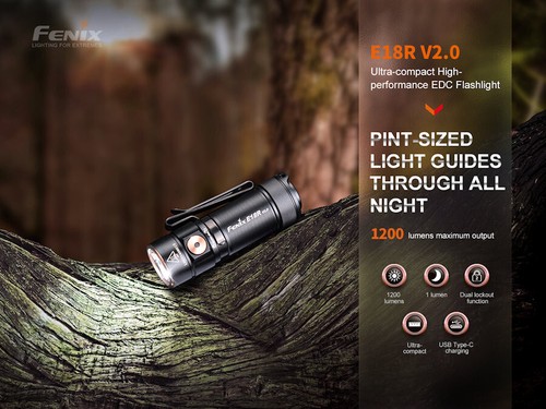 fenix E18R v2.0, Rechargeable Mini EDC Torch | 1200 Lumens | 146m | 200 Hrs Max - Picture 5 of 23