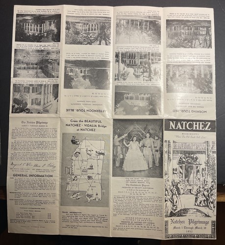 Folleto Natchez Pilgrimage 1952 Confederate Pageant Mansion Tours MS - Imagen 5 de 5