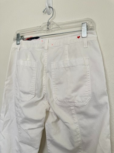 Pantalone Sundry Cargo Barrel bianco spina di pesce cotone tasche donna taglia 26 NUOVO - Foto 7 di 8