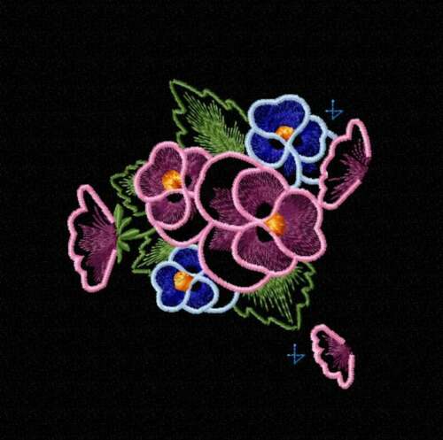 Flowers Machine Embroidery designs. Violets Digital embroidery pattern. - Picture 3 of 8