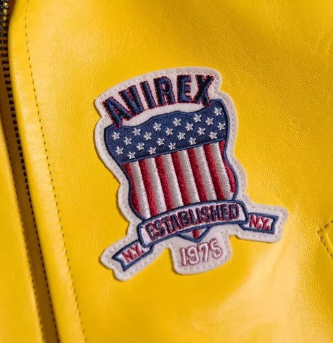 NEW Women's Yellow Avirex Cropped Moto Leather Jacket NWT Free Shipping - Picture 4 of 7
