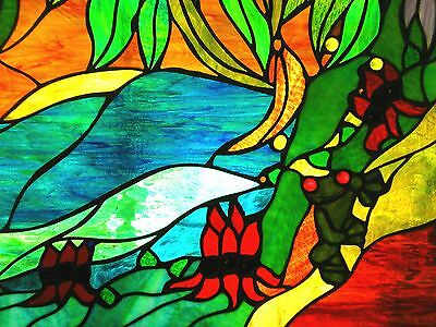 Tree Frog Sturt Desert Pea Stained Gl Window Flora Australian Sturt Desert Pea Stained Gl Window