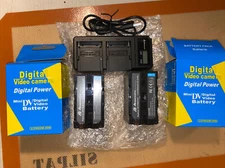 NP-F970 8800mAh 7.4V Battery +LCD Charger For Sony NP-F330 NP-F550 NP-F960(2Pack