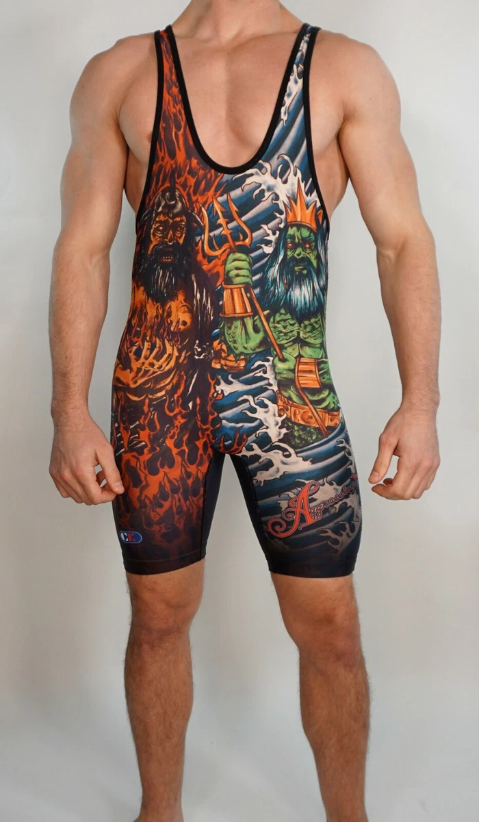 MEN'S PRINT WRESTLING SINGLET ADULT SMALL