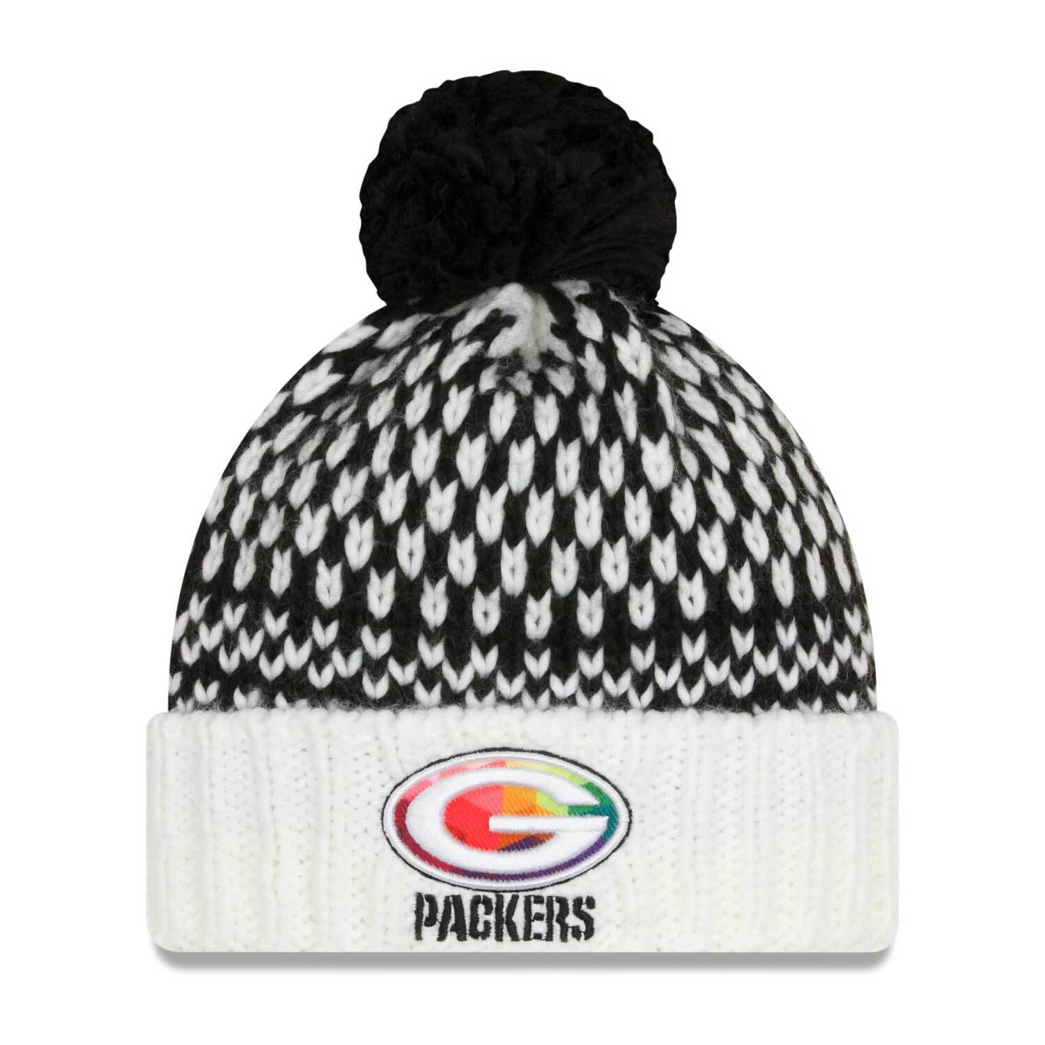 Женская вязаная шапочка Green Bay Packers Crucial Catch, Белая, Один размер