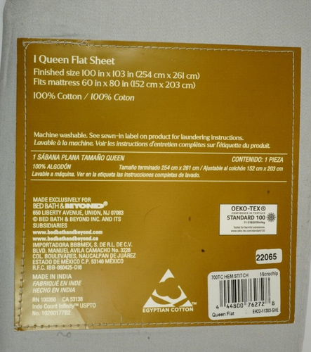 Lot of 3 Everhome Egyptian Hem stitch cotton flat sheet Queen Gray 700 TC 60x80 - Picture 4 of 7