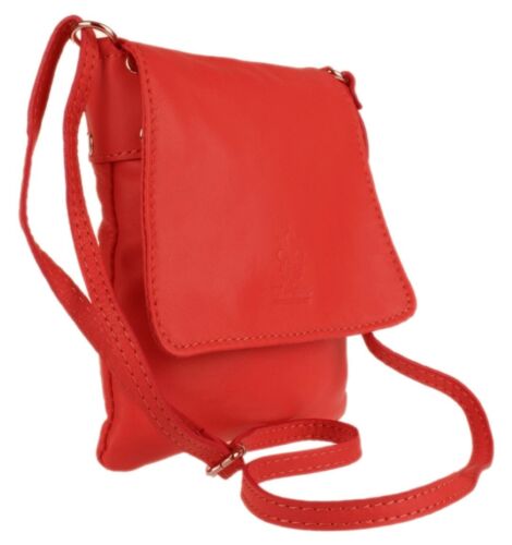 New Genuine Soft Leather Italian Vera Pelle Cross Body Shoulder Bag Zipped - Picture 3 of 193