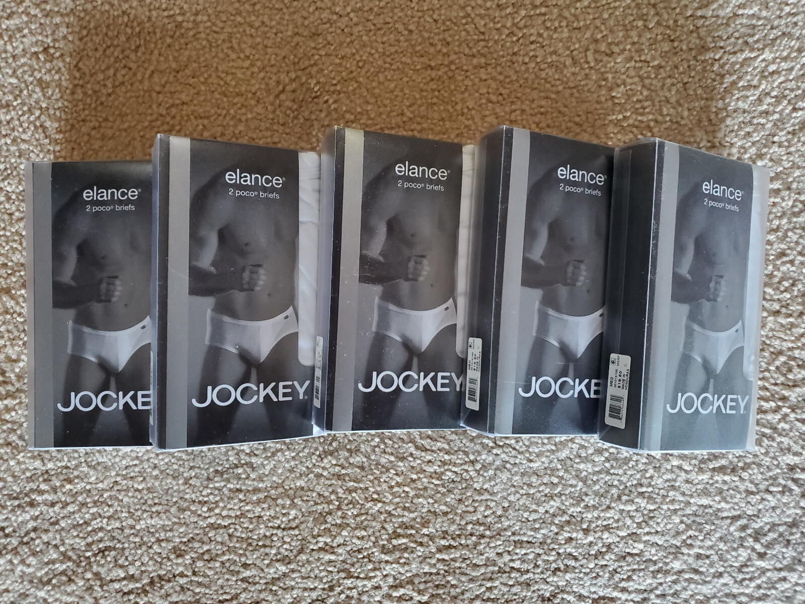 Jockey Men's Elance Poco Brief medium, white, 10 pairs (5 2Packs