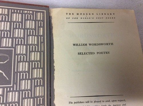 Selected Poetry of William Wordsworth Modern Library 1950  Random Book Hardcover - Picture 5 of 12