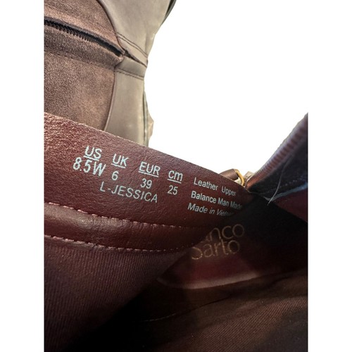 Botas de Cuero Franco Sarto Jessica Talla 8.5/EU 39 Marrón Castagno Nuevas Sin Etiquetas - Imagen 4 de 10