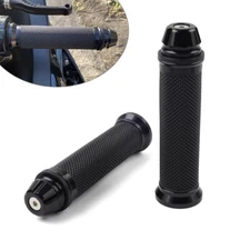 2pcs Motorcycle 7/8" Handle Bar Hand Grip For Yamaha For Honda For Suzuki Black