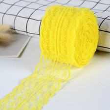 Organza Lace Ribbon per 10 mtrs - Yellow Style 1