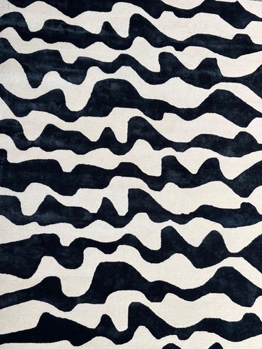 Wolle Seide handgetuftet Lahar Design moderner Stil 8x10ft, beige für Wohnzimmer - Bild 8 von 35