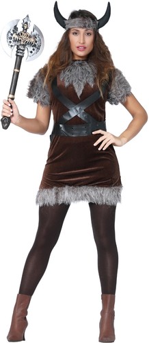 DAMEN WIKINGER ERWACHSENE MITTELALTER & GOTHIC KOSTÜM HALLOWEEN - Bild 8 von 9