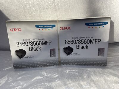 Lot Of 2 6 Packs New Xerox 108R00727 8560/8560 MFP Black Solid Ink 4 Phaser 8560