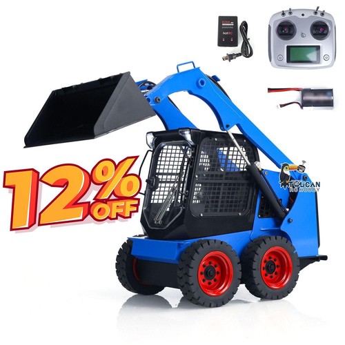 1/14 Metal Hydraulic RC Skid-Steer Loader Radio Control RTR Wheeled Car - Picture 1 of 24