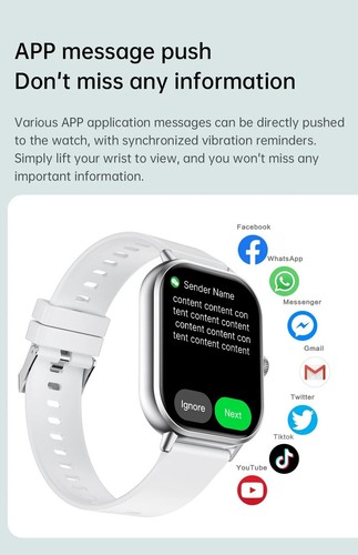 Smartwatch Bluetooth Fitness Tracker Smart Watch Waterproof Heart Rate Men Women - Photo 13 sur 31