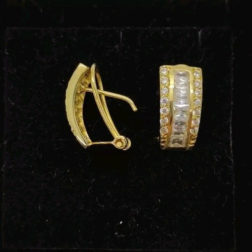 Pendenti Oro 18k 750 Mls. Con Circonitas. Chiusura Omega. Ref 3219P - Foto 2 di 7