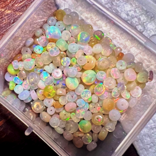 Opal fire Rondelle Beaded 100 PCS, 4-6 mm. Loose NATURAL Ethiopian Opal Beaded. - Picture 1 of 8