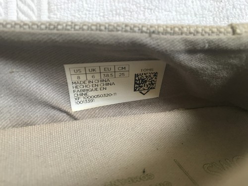 TOMS Womens Canvas Flat Slip on Shoes Sz 8 Light Tan - Picture 6 of 9