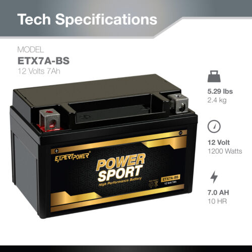 YTX7A-BS Battery for Suzuki LTZ90 LTR 450 Quad Racer Sport 06-11 - Picture 3 of 6