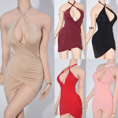 1/6 Female Ice silk Halter Dress Clothes For 12'' PH TBL JO Figure Doll Body Toy