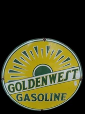 PORCELIAN GOLDENWEST ENAMEL SIGN SIZE 30X30 INCHES DOUBLE SIDED
