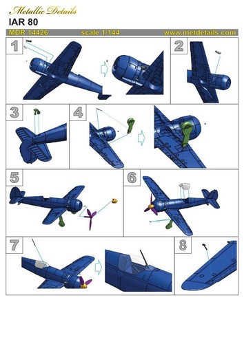 Kit Modelo Aeronave IAR 80 Escala 1:144 Detalles Metálicos MDR14426 Escala Modelo Kit - Imagen 7 de 8