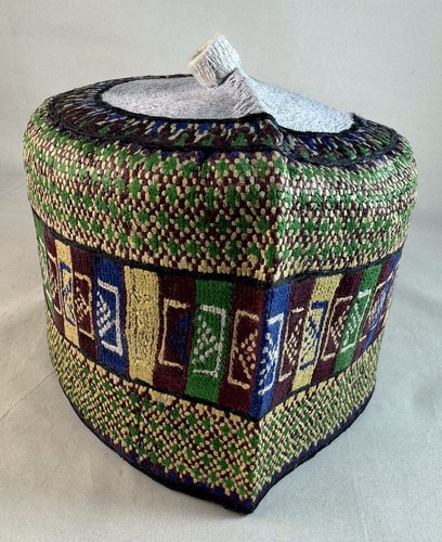 Authentic African Native Made Hausa/Fulani Fila/ Kufi Hat ~ 23-1/4” - Picture 3 of 7