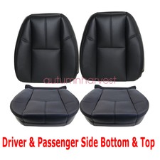 Driver Side Bottom Cloth Seat Cover For GMC Sierra 1500 (2007-2014) - Black, Direct Replacement