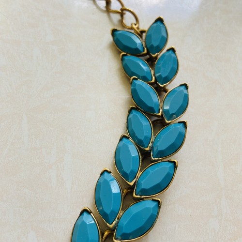 Oscar De La Renta Blue Turquoise Statement Necklace Signed Oh La La Bohemian - Picture 5 of 15