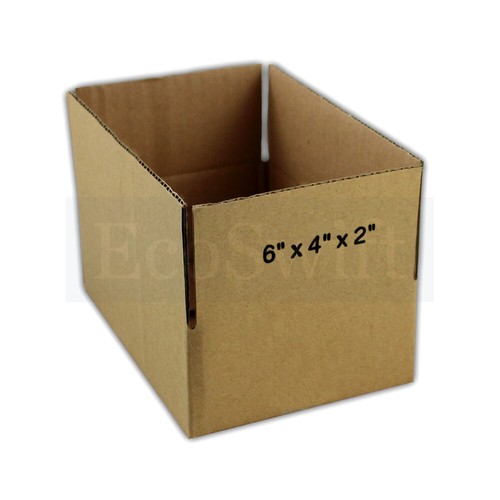 100 cajas de embalaje de cartón 6x4x2 EcoSwift en movimiento caja corrugada cartón - Imagen 5 de 6