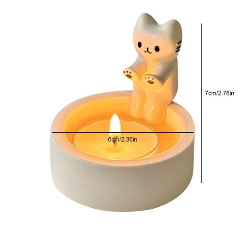 Kitten Candle Holder,Cute Grilled Cat Aromatherapy Candle Holder Decorative J2J7 - Picture 13 of 15