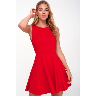 NWOT Womens Size Medium Lulus Red Living for Love Backless Skater Dress NEW | eBay NWOT Womens Size Medium Lulus Red Living for Love Backless Skater Dress NEW | eBay