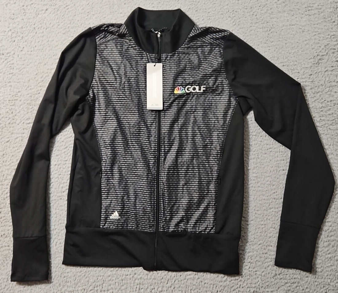 Adidas Golf Lightweight Windbreaker Black Thumb Holes Womens Size Small  BC4018