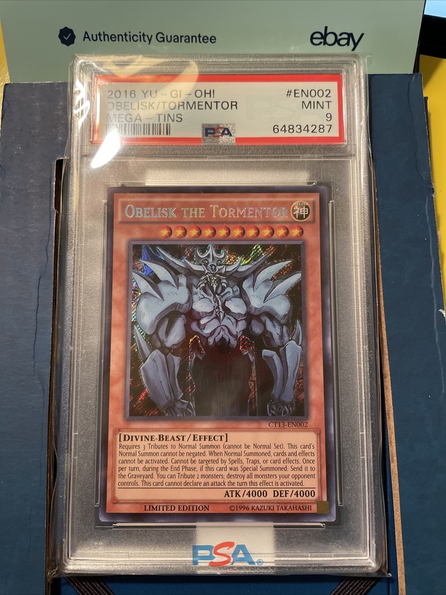 YuGiOh OBELISK THE TORMENTOR #CT13-EN002 🔥PSA 9 MT🔥LIMITED ED