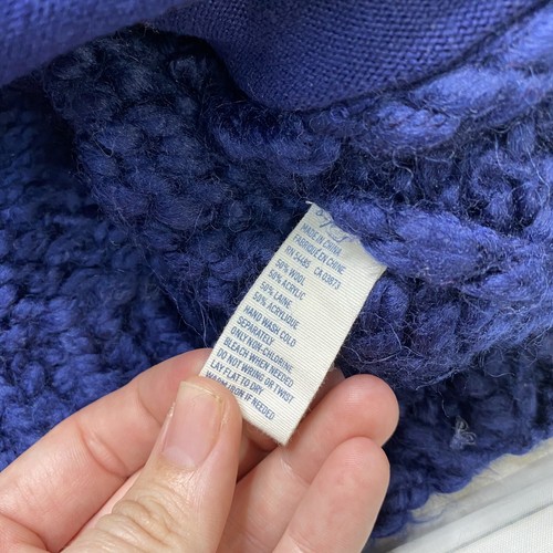 American Eagle Damen S dunkelblau weiß Strick Reißverschluss Weste Wolle Fair Isle Grobstrick - Bild 5 von 6