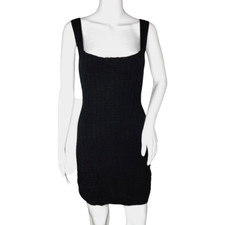 Free People Dress Womens XS Black Bodycon Textured Beach Neutral Minimalist