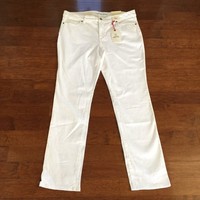 Women's Lands' End White Mid-rise Slim Jeans, Size 16, With Tags Women's Lands' End White Mid-rise Slim Jeans, Size 16, With Tags