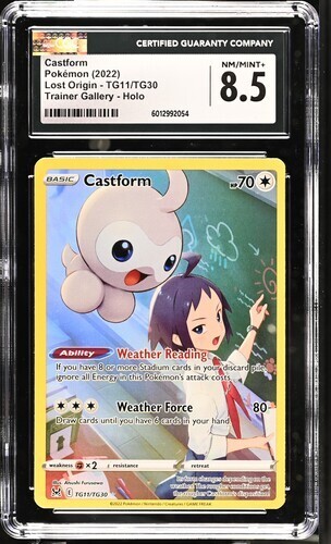 CGC 8.5 Mint 2022 Pokemon SWSH Full Art Castform TG11/TG30 Lost Origin NM/MINT+ - Picture 1 of 2